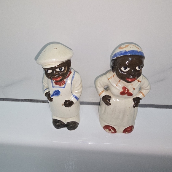 Rare Large Americana Vintage Salt and Pepper Shakers Hand Painted - Picture 3 of 8